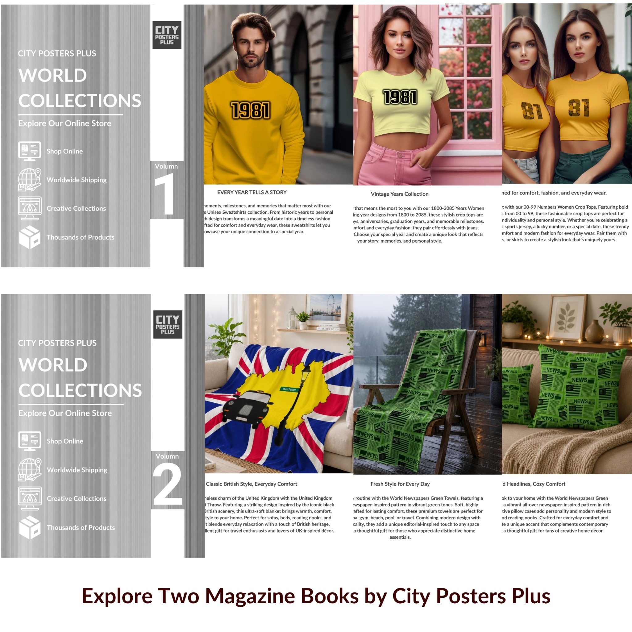 City Posters Plus World Collections magazine book print layouts