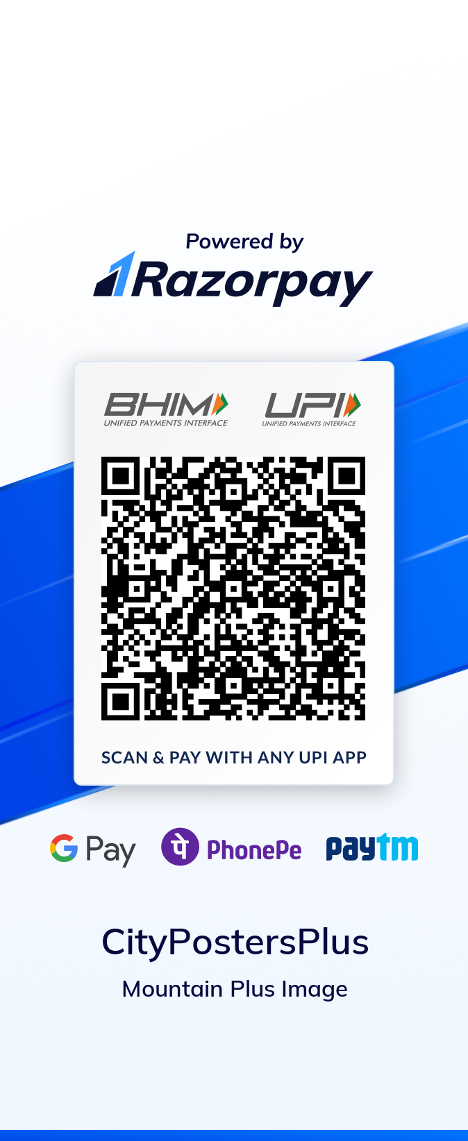 Razorpay UPI QR code for Mountain Plus Image